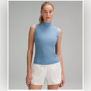 Lululemon Lightweight Nulux Mock-Neck Tank Top size 8 color utility blue